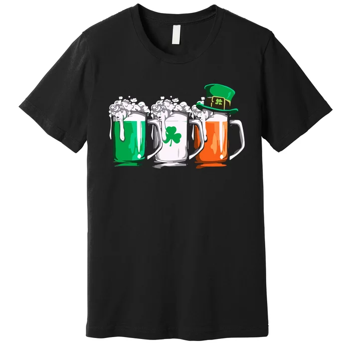 Irish Beer Ireland Flag St Patricks Day Leprechaun Premium T-Shirt