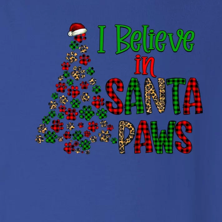 I Believe In Santa Paws Cute Animal Paws Christmas Tree Gift Toddler Long Sleeve Shirt