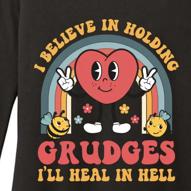 I Believe In Holding Grudges I'll Heal In Hell Rainbow Heart Womens CVC Long Sleeve Shirt