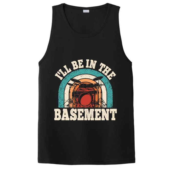 I'll Be In The Basement Drummer Funny Drumming Lover Drum Performance Tank