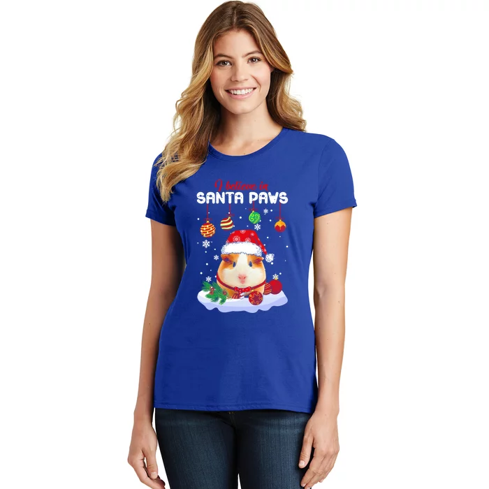 I Believe In Santa Paws Guinea Pig Xmas Gift Women's T-Shirt