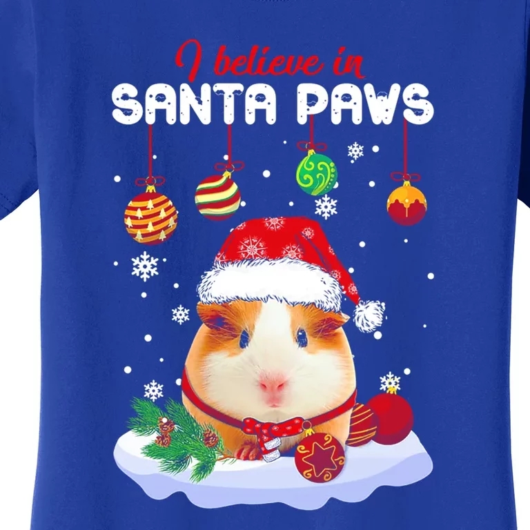 I Believe In Santa Paws Guinea Pig Xmas Gift Women's T-Shirt