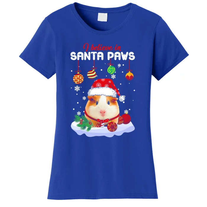 I Believe In Santa Paws Guinea Pig Xmas Gift Women's T-Shirt