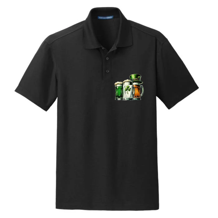 Irish Beer Ireland Flag St Patricks Day Dry Zone Grid Performance Polo