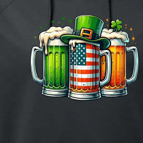 Irish Beer Ireland St Patricks Day Drinking Party Performance Fleece Hoodie