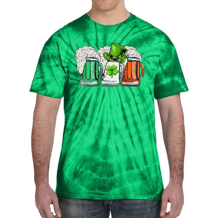 Irish Beer Ireland Flag St Patricks Day Leprechaun Tie-Dye T-Shirt