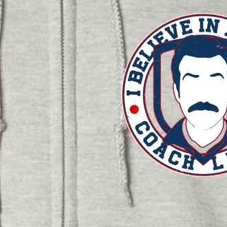 I Believe In Believe Coach Lasso Emblem Full Zip Hoodie