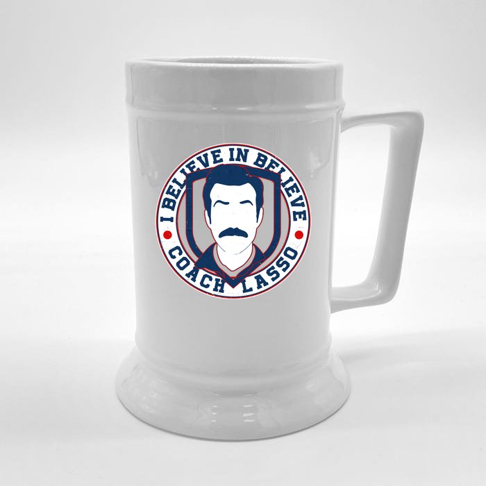 I Believe In Believe Coach Lasso Emblem Front & Back Beer Stein