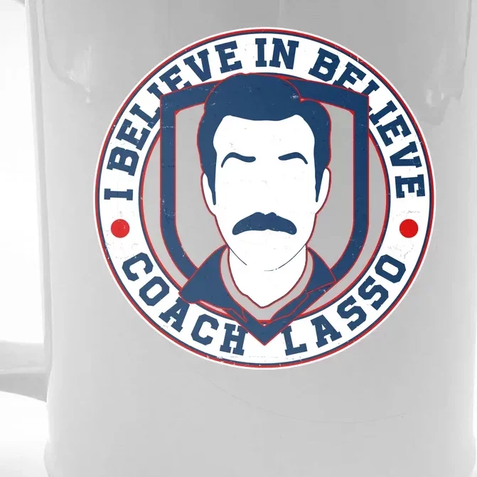 I Believe In Believe Coach Lasso Emblem Front & Back Beer Stein