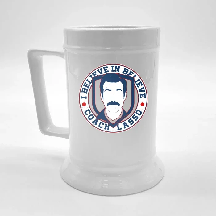 I Believe In Believe Coach Lasso Emblem Front & Back Beer Stein