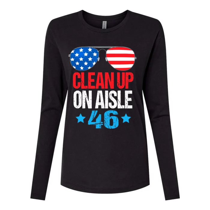 Impeach Biden Impeach 46 Clean Up On Aisle 46 Biden Womens Cotton Relaxed Long Sleeve T-Shirt