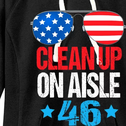 Impeach Biden Impeach 46 Clean Up On Aisle 46 Biden Women's Fleece Hoodie