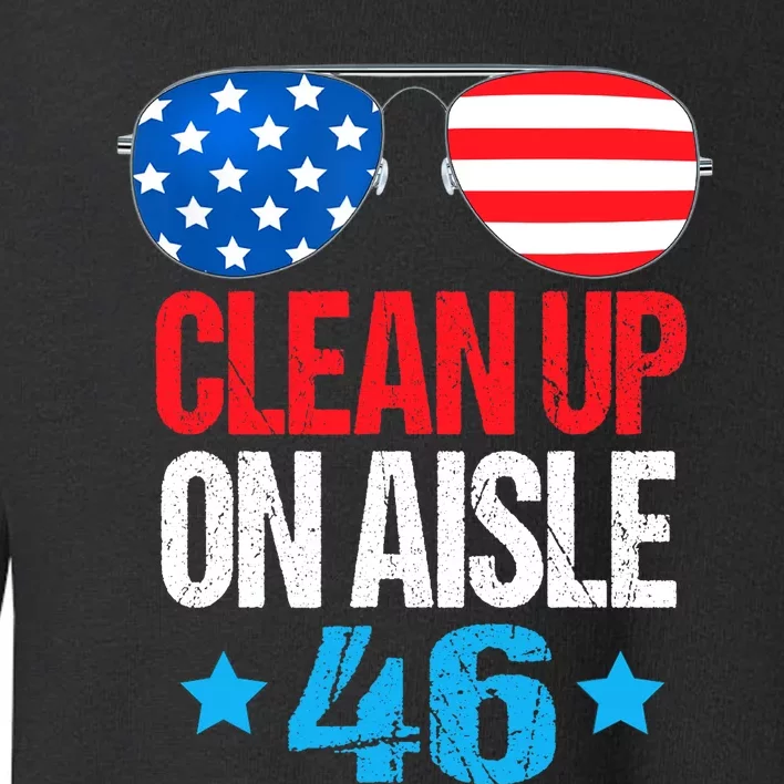 Impeach Biden Impeach 46 Clean Up On Aisle 46 Biden Toddler Sweatshirt