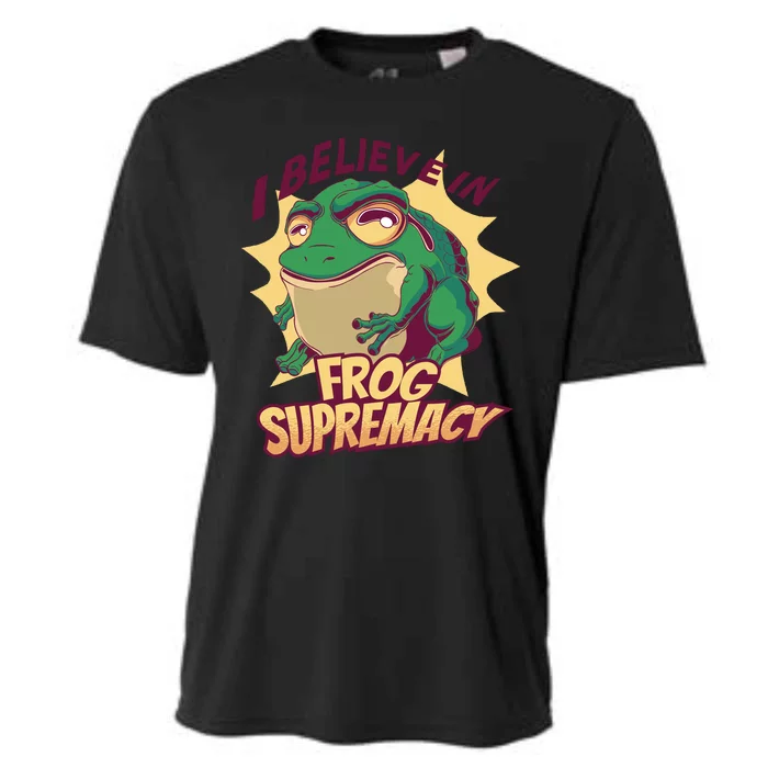 I Believe In Frog Supremacy Funny Cooling Performance Crew T-Shirt