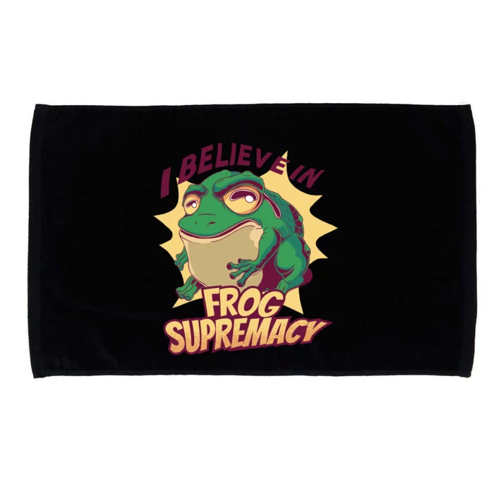 I Believe In Frog Supremacy Funny Microfiber Hand Towel