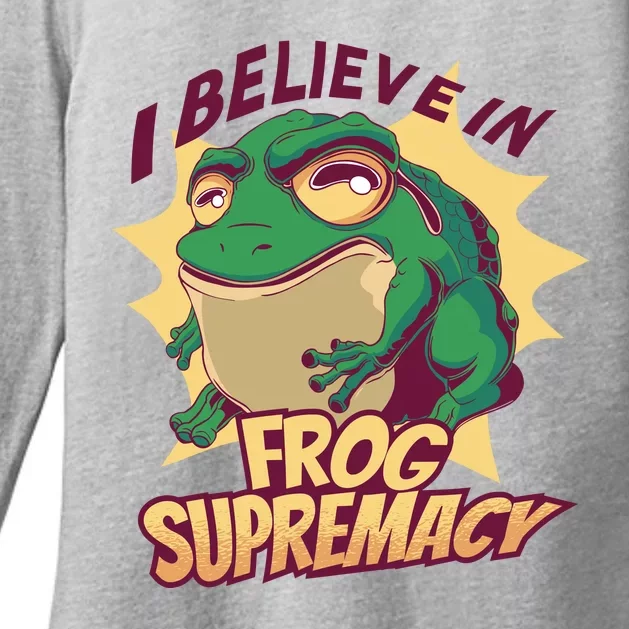 I Believe In Frog Supremacy Funny Womens CVC Long Sleeve Shirt