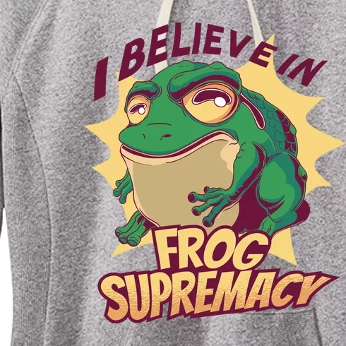 I Believe In Frog Supremacy Funny Women's Fleece Hoodie