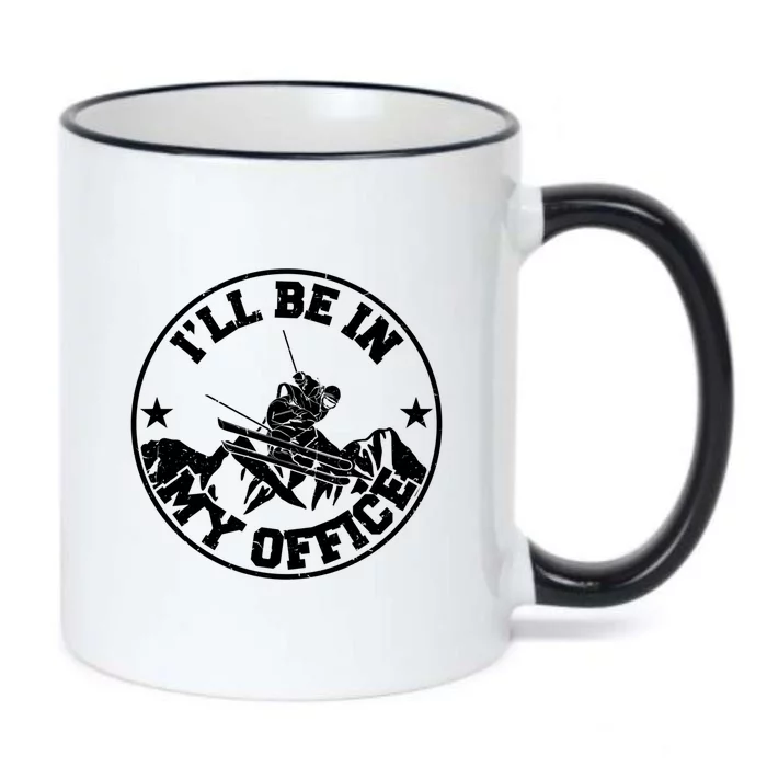 Ill Be In My Office Loves Skiing Gift For Skier Black Color Changing Mug