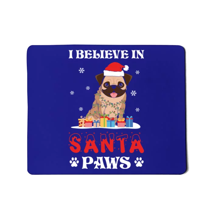 I Believe In Santa Paws Cute French Bulldog Christmas Gift Mousepad