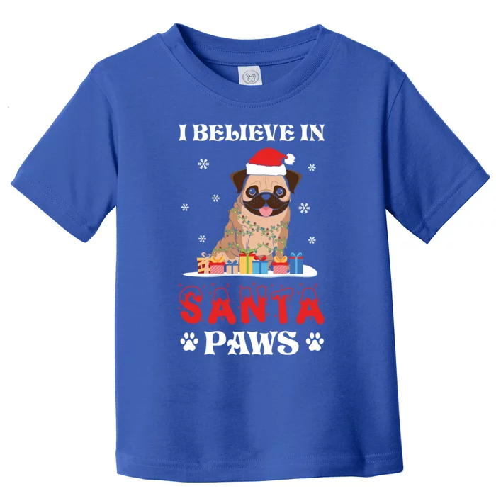 I Believe In Santa Paws Cute French Bulldog Christmas Gift Toddler T-Shirt