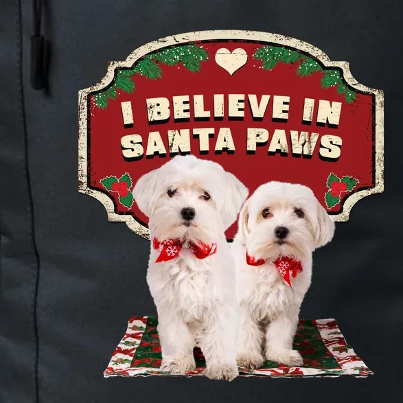 I Believe In Santa Paws Cute Christmas Dog Lover Daily Commute Backpack