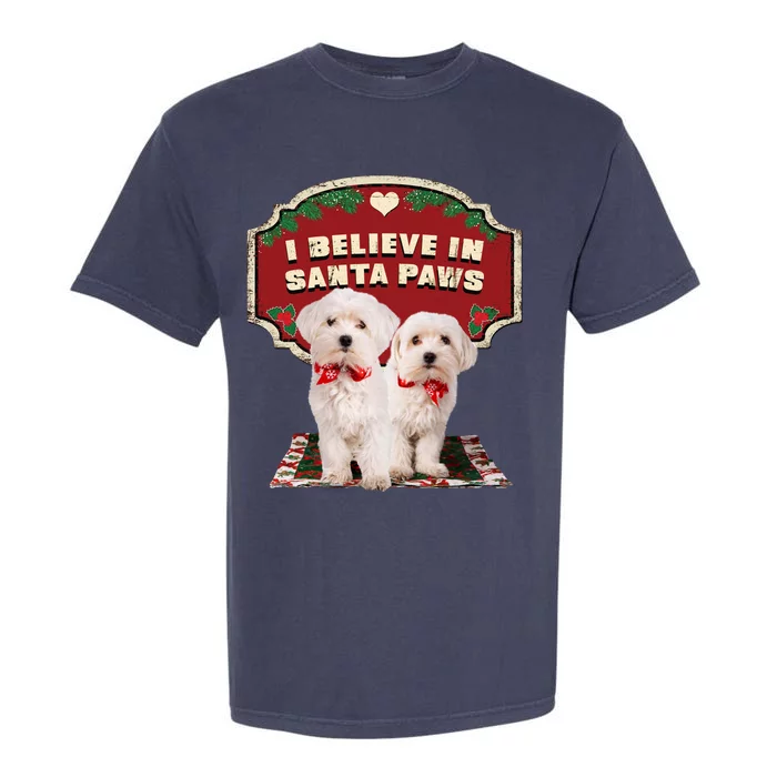 I Believe In Santa Paws Cute Christmas Dog Lover Garment-Dyed Heavyweight T-Shirt