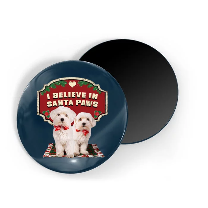 I Believe In Santa Paws Cute Christmas Dog Lover Magnet