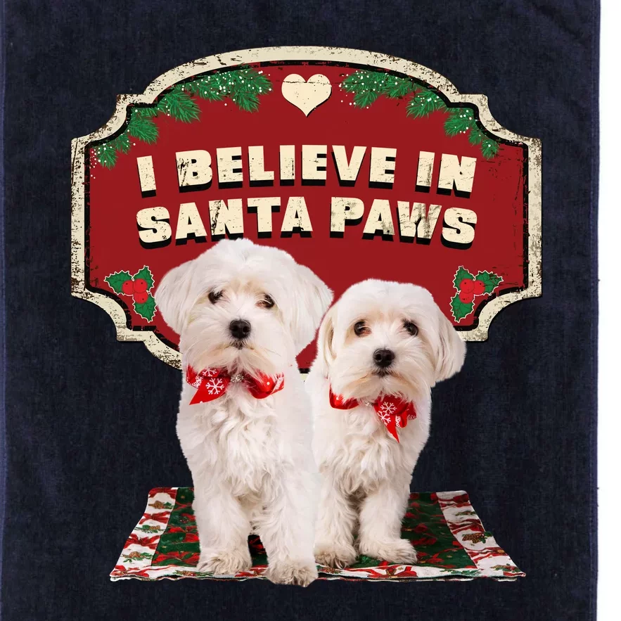 I Believe In Santa Paws Cute Christmas Dog Lover Platinum Collection Golf Towel