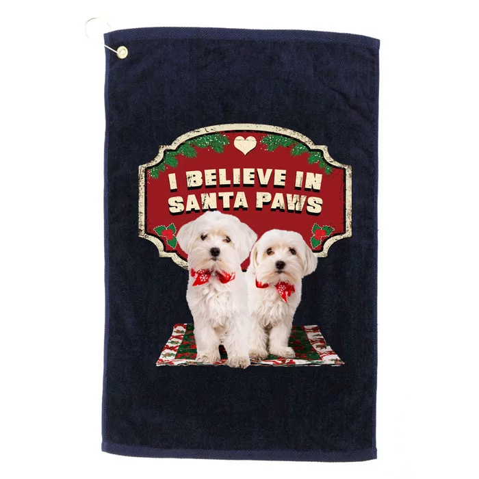 I Believe In Santa Paws Cute Christmas Dog Lover Platinum Collection Golf Towel