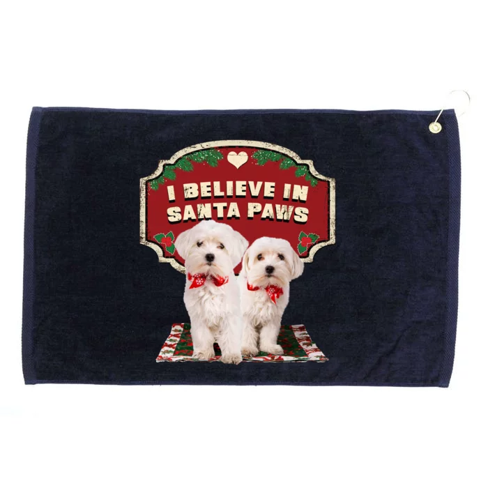 I Believe In Santa Paws Cute Christmas Dog Lover Grommeted Golf Towel