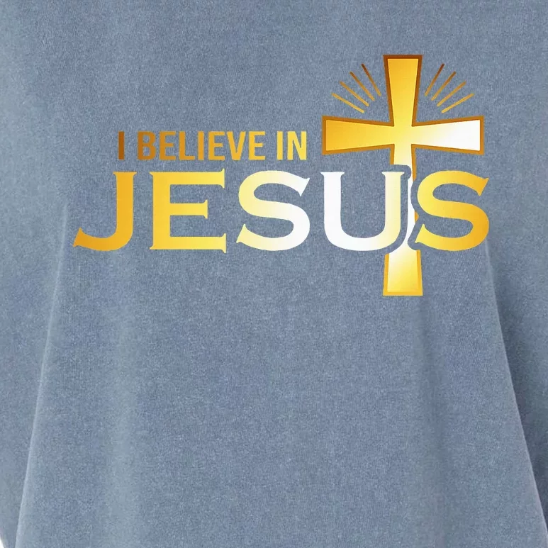 I Believe In Jesus Christian Garment-Dyed Women's Muscle Tee