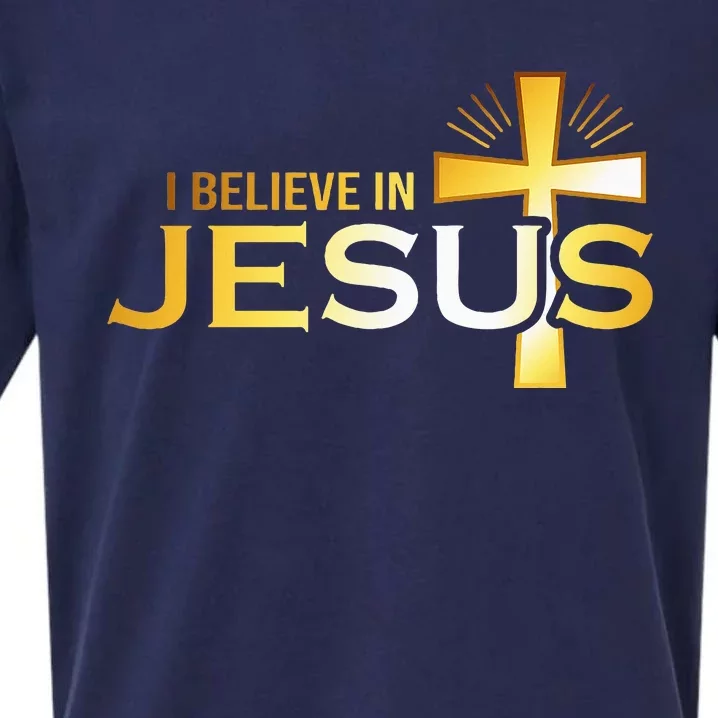 I Believe In Jesus Christian Sueded Cloud Jersey T-Shirt