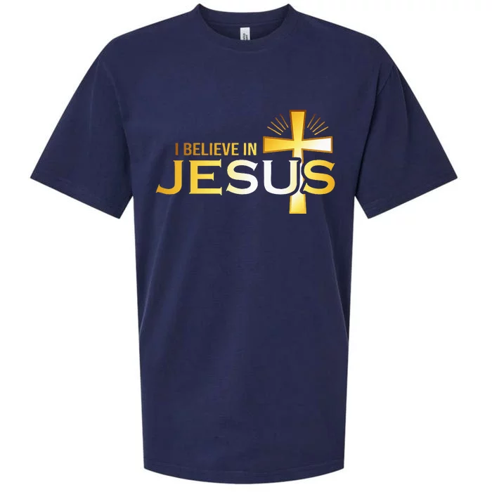 I Believe In Jesus Christian Sueded Cloud Jersey T-Shirt