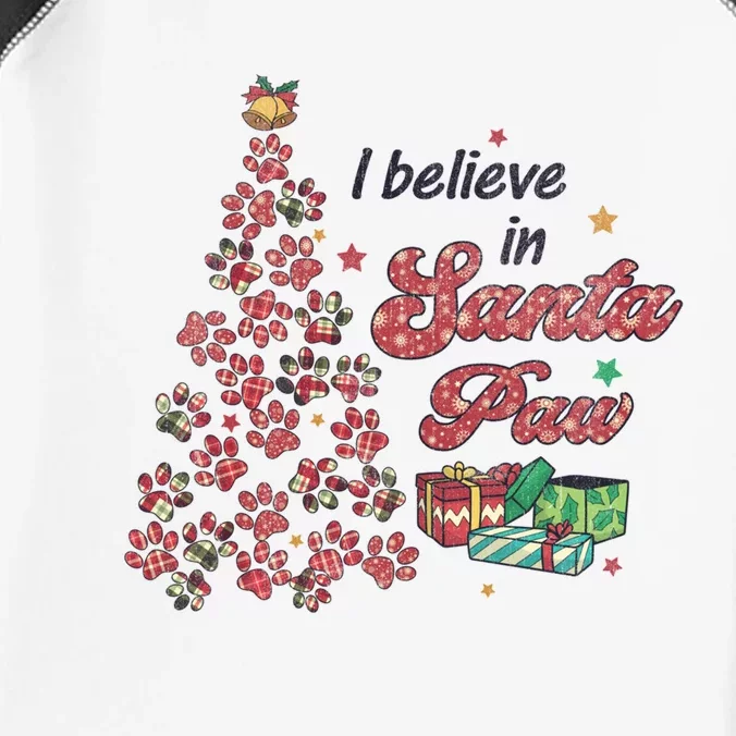 I Believe In Santa Paw Christmas Tree Paw Pet Meaningful Gift Infant Baby Jersey Bodysuit