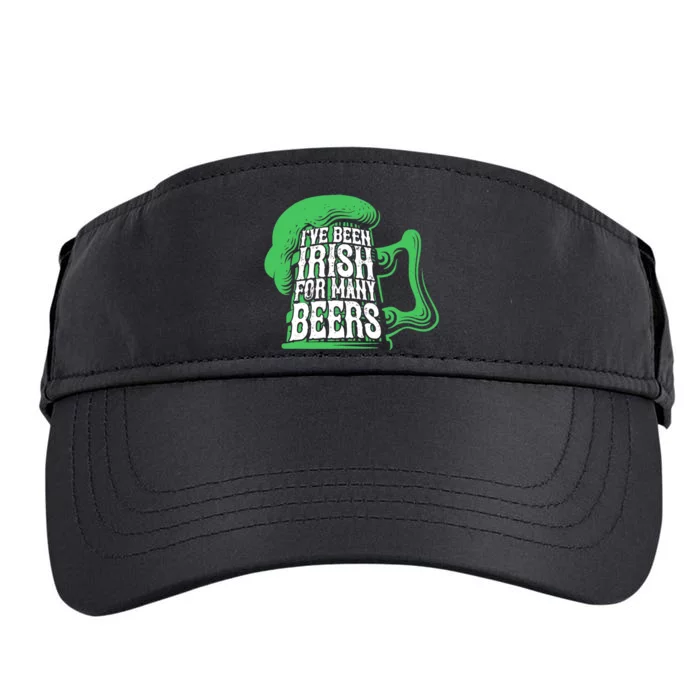 I've Been Irish Many Beers Shamrock Saint Patricks Day Adult Drive Performance Visor