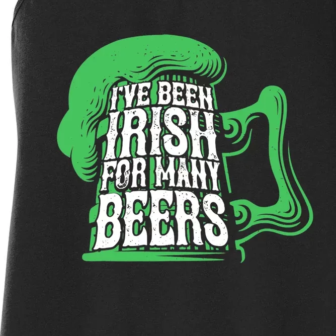 I've Been Irish Many Beers Shamrock Saint Patricks Day Women's Racerback Tank