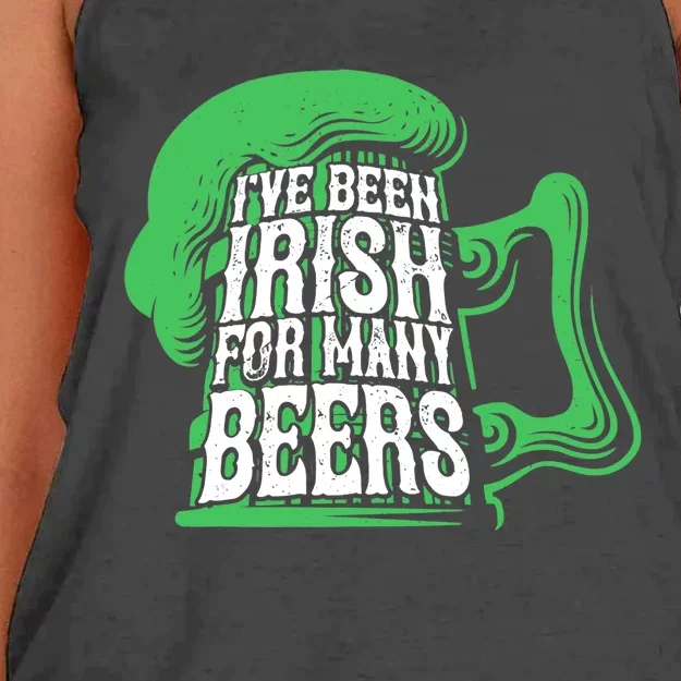 I've Been Irish Many Beers Shamrock Saint Patricks Day Women's Knotted Racerback Tank