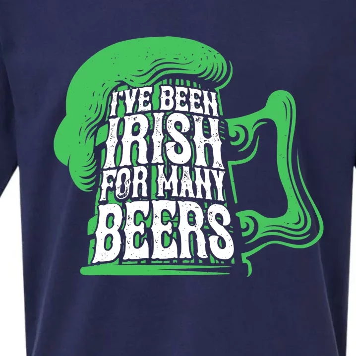 I've Been Irish Many Beers Shamrock Saint Patricks Day Sueded Cloud Jersey T-Shirt