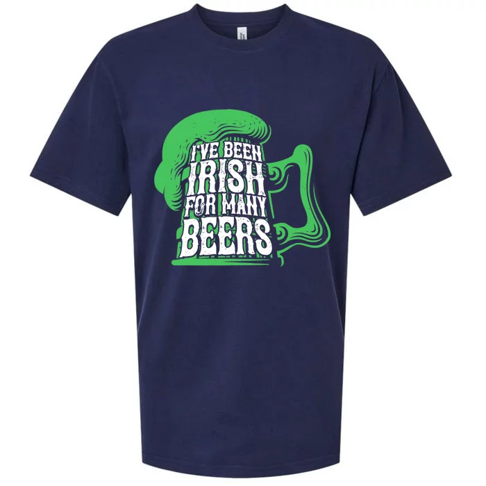 I've Been Irish Many Beers Shamrock Saint Patricks Day Sueded Cloud Jersey T-Shirt