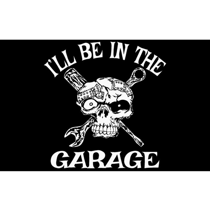 I'll Be In The Garage Punk Rock Heavy Metal Hot Rod Skull Bumper Sticker