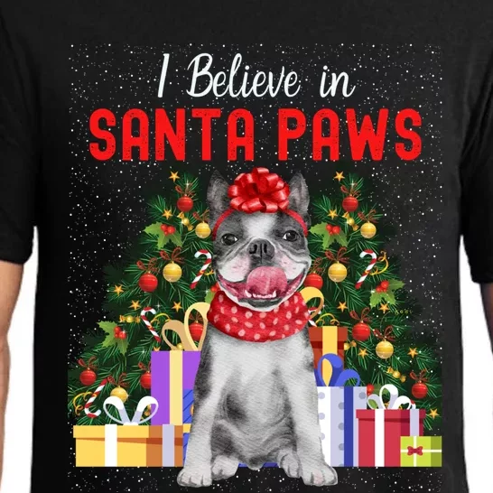 I Believe In Santa Paws Cute French Bulldog Christmas Cute Gift Pajama Set