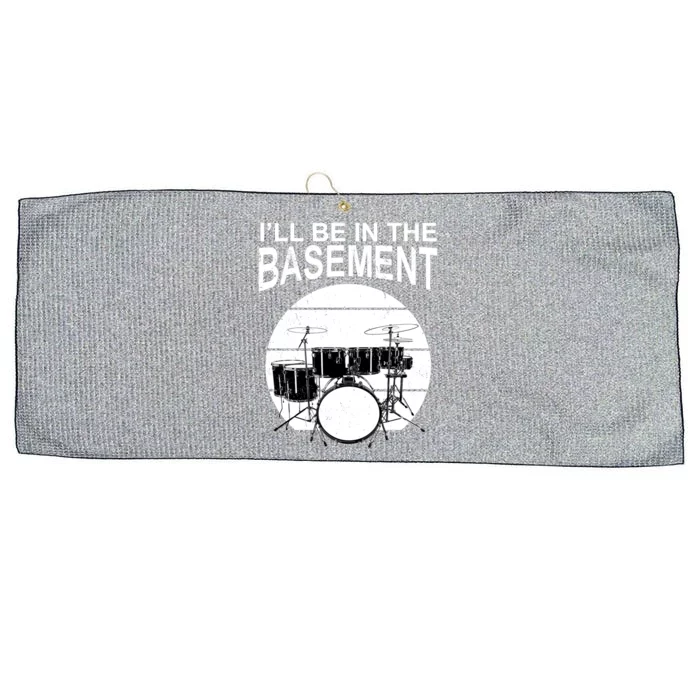 I'll Be In The Basement Drum Set Drumming Drummer Large Microfiber Waffle Golf Towel