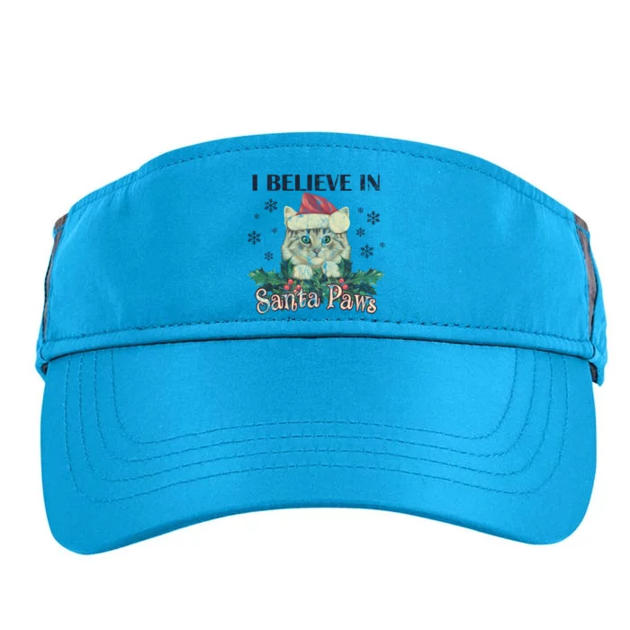 I Believe In Santa Paws Cute Cat Christmas Hat Gift Adult Drive Performance Visor