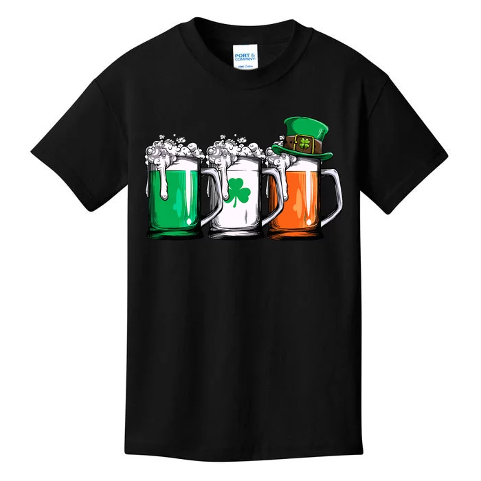 Irish Beer Ireland Flag St Patricks Day Leprechaun Kids T-Shirt