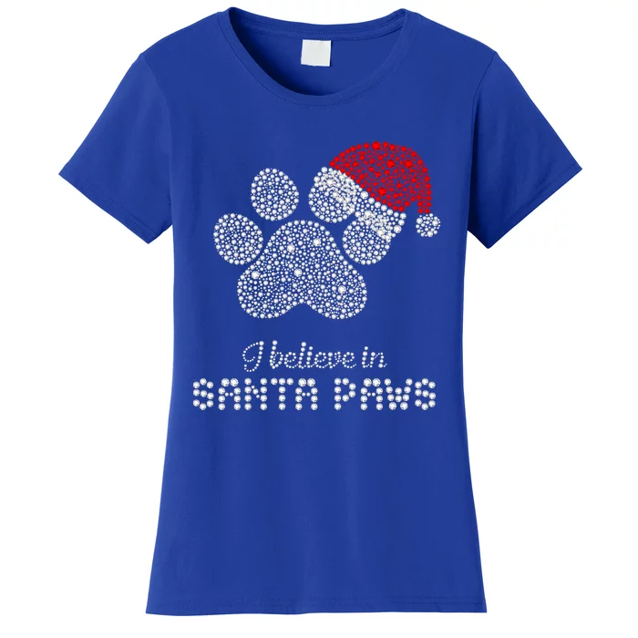 I Believe In Santa Paws Dog Lover Christmas Pajamas Cute Gift Women's T-Shirt