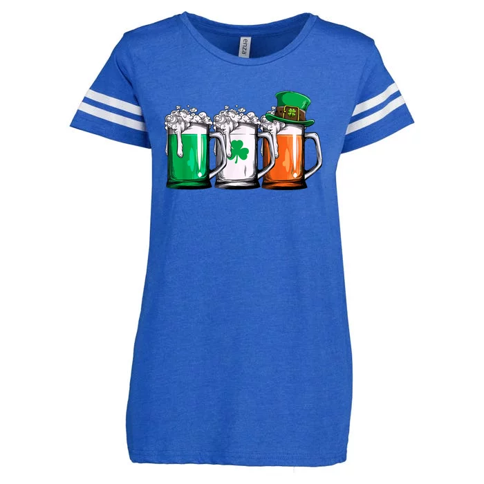 Irish Beer Ireland Flag St Patricks Day Enza Ladies Jersey Football T-Shirt