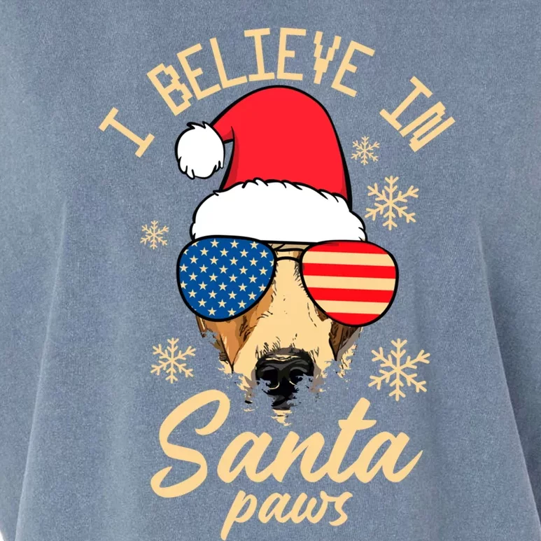 I Believe In Santa Paws Funny Christmas Santa Paws Funny Gift Garment-Dyed Women's Muscle Tee