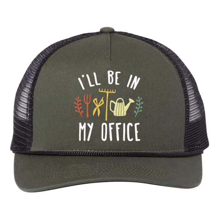 Ill Be In My Office Garden Funny Gardening Retro Rope Trucker Hat Cap