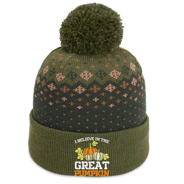 I Believe In The Great Pumpkin happy thanksgiving The Baniff Cuffed Pom Beanie