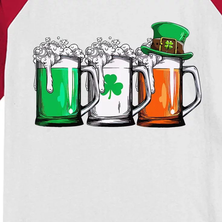 Irish Beer Ireland Flag St Patricks Day Kids Colorblock Raglan Jersey